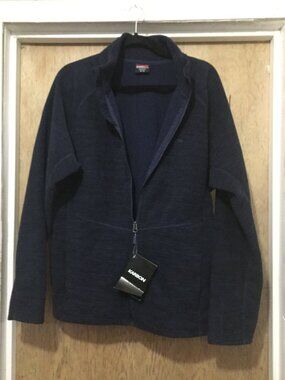 NWT size medium Karbon full zip jacket blue and black in color measures 22 p2p